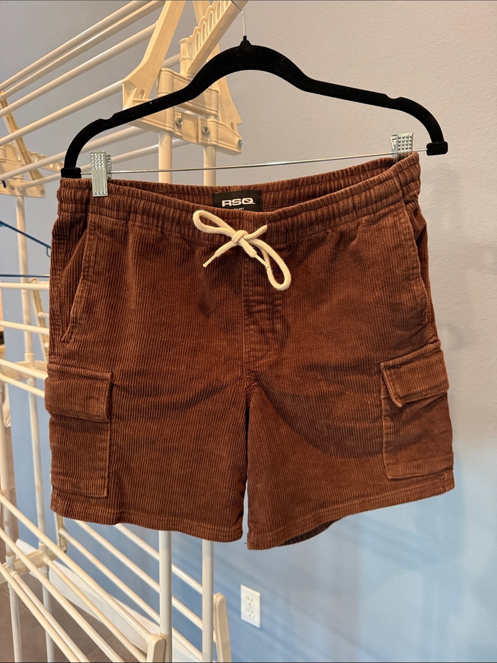 RSQ Brown Corduroy Cargo Drawstring Shorts